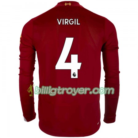 Billige Fotballdrakter Liverpool Virgil van Dijk 4 Hjemmedraktsett 2019/20 Langermet
